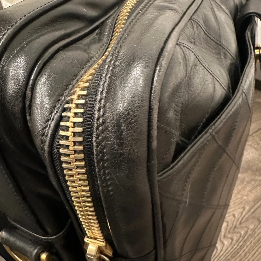 CHANEL Black Quilted Leather Briefcase